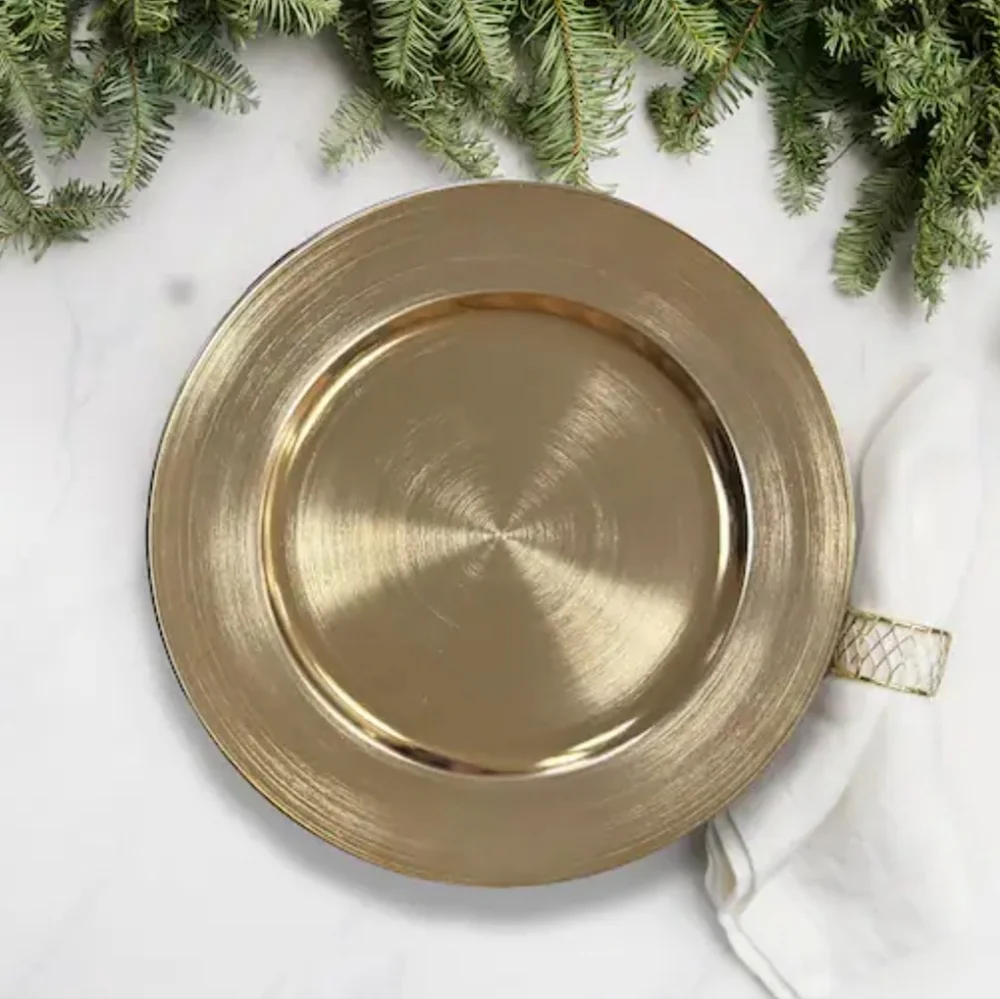12x Gold Chargers 13 Inches Wedding Christmas